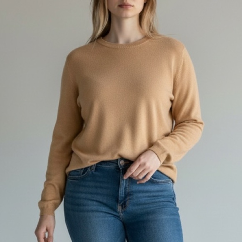 Ann Taylor Camel Crewneck Sweater